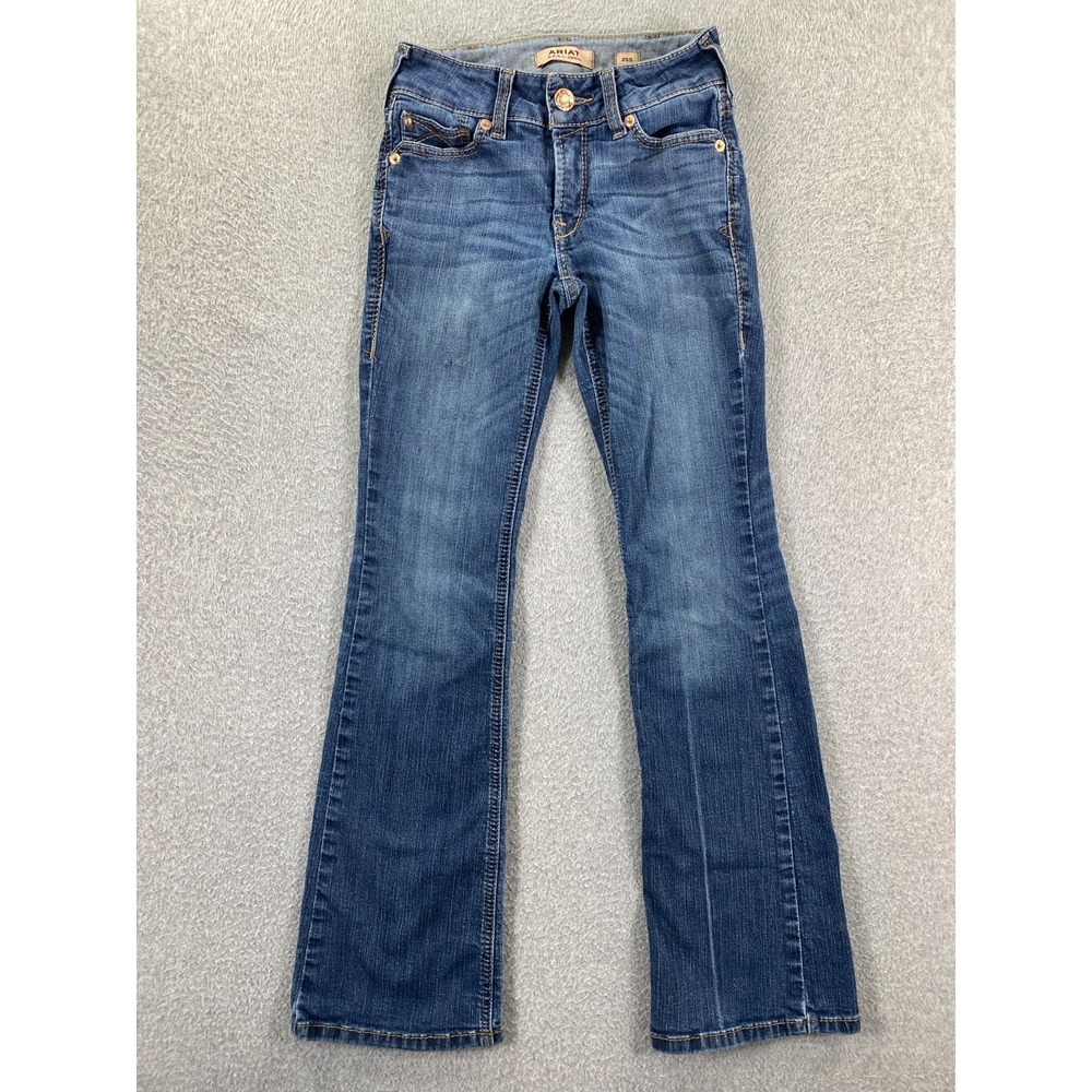 ARIAT Women's Size 25S REAL Denim Jeans LITA Perfect Rise Boot Medium Wash FLAW